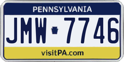 PA license plate JMW7746