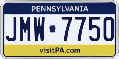 PA license plate JMW7750
