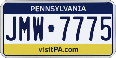 PA license plate JMW7775