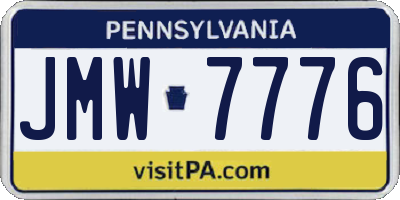PA license plate JMW7776