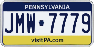 PA license plate JMW7779