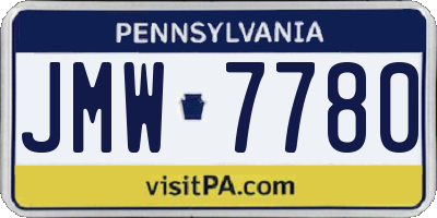PA license plate JMW7780