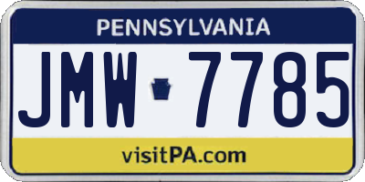PA license plate JMW7785