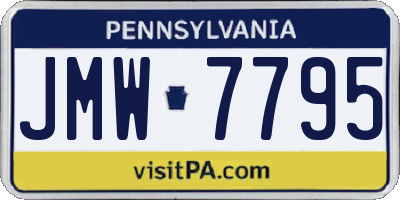 PA license plate JMW7795