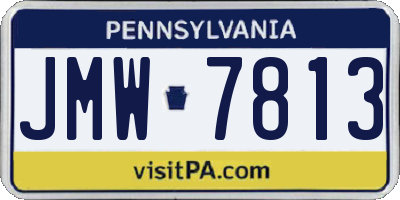 PA license plate JMW7813