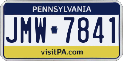 PA license plate JMW7841