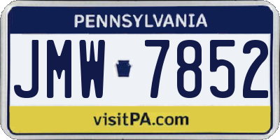 PA license plate JMW7852