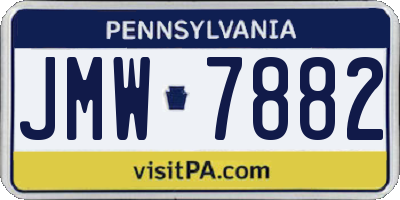 PA license plate JMW7882
