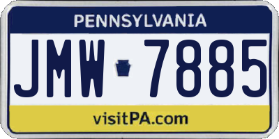 PA license plate JMW7885