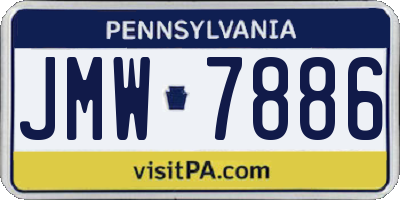 PA license plate JMW7886