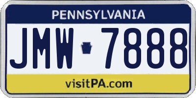 PA license plate JMW7888
