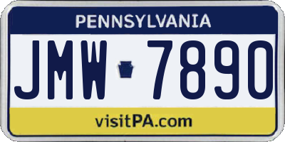 PA license plate JMW7890