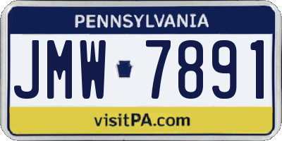 PA license plate JMW7891