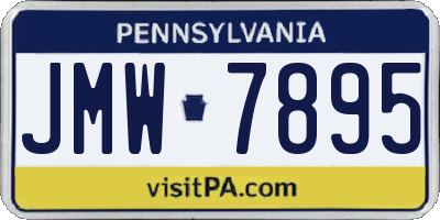 PA license plate JMW7895