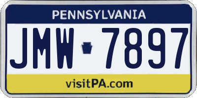 PA license plate JMW7897