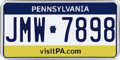 PA license plate JMW7898