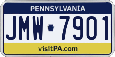 PA license plate JMW7901