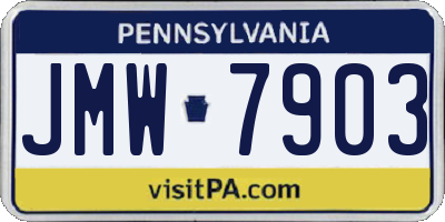 PA license plate JMW7903