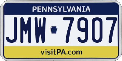 PA license plate JMW7907
