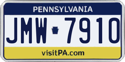 PA license plate JMW7910