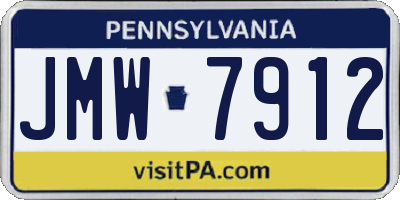 PA license plate JMW7912