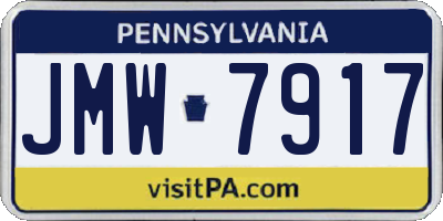 PA license plate JMW7917