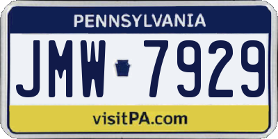 PA license plate JMW7929