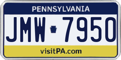 PA license plate JMW7950