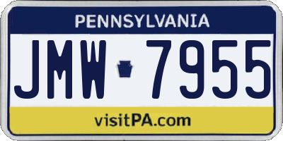 PA license plate JMW7955