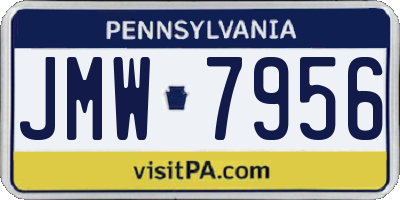 PA license plate JMW7956