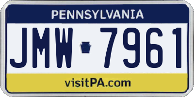 PA license plate JMW7961