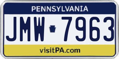 PA license plate JMW7963