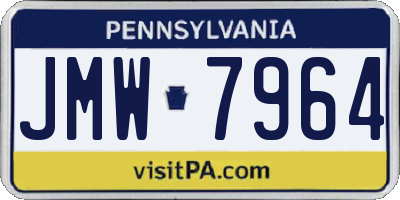 PA license plate JMW7964