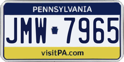 PA license plate JMW7965
