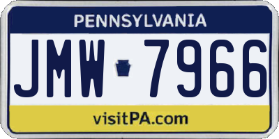 PA license plate JMW7966