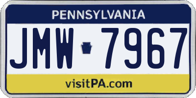 PA license plate JMW7967