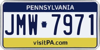 PA license plate JMW7971