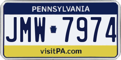 PA license plate JMW7974