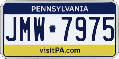 PA license plate JMW7975