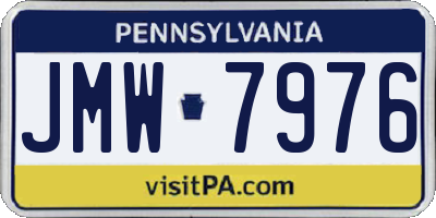PA license plate JMW7976