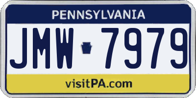 PA license plate JMW7979