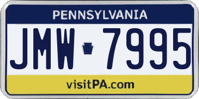 PA license plate JMW7995
