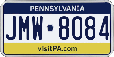 PA license plate JMW8084