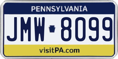 PA license plate JMW8099
