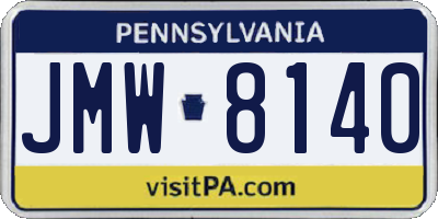 PA license plate JMW8140
