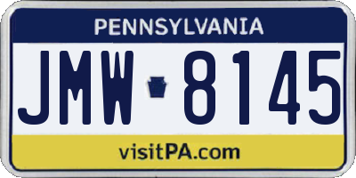 PA license plate JMW8145