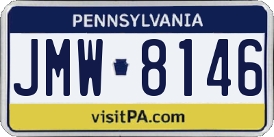 PA license plate JMW8146