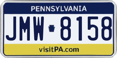 PA license plate JMW8158