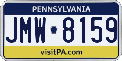 PA license plate JMW8159