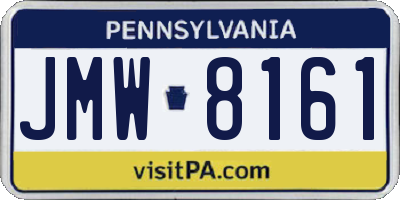 PA license plate JMW8161